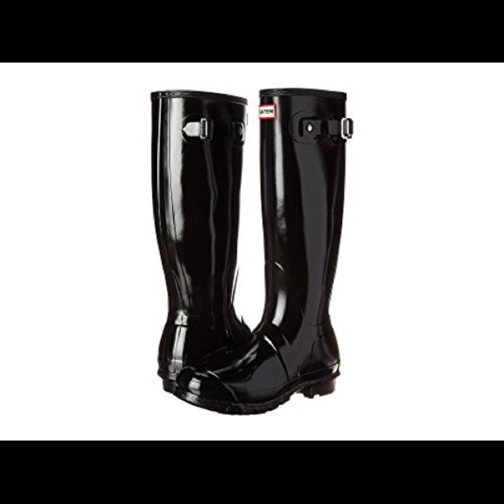 Glossy hunter boots: tall
